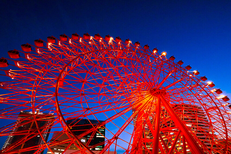 HEPFIVEの観覧車から眺める大阪のロマンチックな夜景